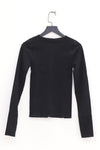 BASERANGE COTTON SEAMLESS LONG SLEEVE TOP SEAILS BLACK